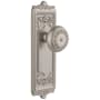 Grandeur Windsor Solid Brass Rose Privacy Door Knob Set with Parthenon Knob and 2-3/8" Backset Satin Nickel