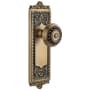 Grandeur Windsor Solid Brass Rose Privacy Door Knob Set with Parthenon Knob and 2-3/8" Backset Vintage Brass