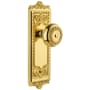 Grandeur Windsor Solid Brass Rose Privacy Door Knob Set with Parthenon Knob and 2-3/8" Backset Lifetime Brass
