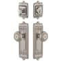 Grandeur Windsor Solid Brass Single Cylinder Keyed Entry Knobset and Deadbolt Combo Pack with Parthenon Knob and 2-3/8" Backset Satin Nickel