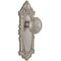Grandeur Grande Victorian Solid Brass Rose Passage Door Knob Set with Windsor Knob and 2-3/8" Backset Satin Nickel