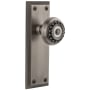 Grandeur Fifth Avenue Solid Brass Rose Dummy Door Knob Set with Parthenon Knob Antique Pewter