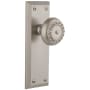 Grandeur Fifth Avenue Solid Brass Rose Dummy Door Knob Set with Parthenon Knob Satin Nickel