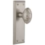 Grandeur Fifth Avenue Solid Brass Rose Privacy Door Knob Set with Grande Victorian Knob and 2-3/8" Backset Satin Nickel