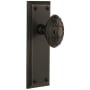 Grandeur Fifth Avenue Solid Brass Rose Privacy Door Knob Set with Grande Victorian Knob and 2-3/8" Backset Timeless Bronze