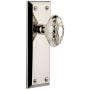 Grandeur Fifth Avenue Solid Brass Rose Privacy Door Knob Set with Grande Victorian Knob and 2-3/8" Backset Polished Nickel