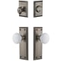 Grandeur Fifth Avenue Solid Brass Single Cylinder Keyed Entry Knobset and Deadbolt Combo Pack with Hyde Park Knob and 2-3/8" Backset Antique Pewter