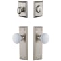 Grandeur Fifth Avenue Solid Brass Single Cylinder Keyed Entry Knobset and Deadbolt Combo Pack with Hyde Park Knob and 2-3/8" Backset Satin Nickel