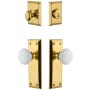 Grandeur Fifth Avenue Solid Brass Single Cylinder Keyed Entry Knobset and Deadbolt Combo Pack with Hyde Park Knob and 2-3/8" Backset Lifetime Brass