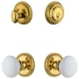 Grandeur Newport Solid Brass Single Cylinder Keyed Entry Knobset and Deadbolt Combo Pack with Hyde Park Knob and 2-3/8" Backset Lifetime Brass