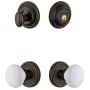 Grandeur Georgetown Solid Brass Single Cylinder Keyed Entry Knobset and Deadbolt Combo Pack with Hyde Park Knob and 2-3/8" Backset Timeless Bronze