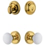 Grandeur Georgetown Solid Brass Single Cylinder Keyed Entry Knobset and Deadbolt Combo Pack with Hyde Park Knob and 2-3/8" Backset Lifetime Brass