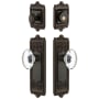 Grandeur Windsor Solid Brass Single Cylinder Keyed Entry Knobset and Deadbolt Combo Pack with Provence Crystal Knob and 2-3/8" Backset Timeless Bronze