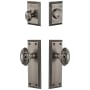 Grandeur Fifth Avenue Solid Brass Single Cylinder Keyed Entry Knobset and Deadbolt Combo Pack with Grande Victorian Knob and 2-3/8" Backset Antique Pewter