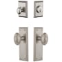 Grandeur Fifth Avenue Solid Brass Single Cylinder Keyed Entry Knobset and Deadbolt Combo Pack with Grande Victorian Knob and 2-3/8" Backset Satin Nickel