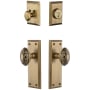 Grandeur Fifth Avenue Solid Brass Single Cylinder Keyed Entry Knobset and Deadbolt Combo Pack with Grande Victorian Knob and 2-3/8" Backset Vintage Brass