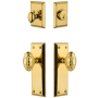 Grandeur Fifth Avenue Solid Brass Single Cylinder Keyed Entry Knobset and Deadbolt Combo Pack with Grande Victorian Knob and 2-3/8" Backset Lifetime Brass