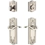 Grandeur Parthenon Solid Brass Right Handed Single Cylinder Keyed Entry Leverset and Deadbolt Combo Pack with Bellagio Lever and 2-3/8" Backset Polished Nickel