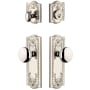 Grandeur Parthenon Solid Brass Single Cylinder Keyed Entry Knobset and Deadbolt Combo Pack with Fifth Avenue Knob and 2-3/8" Backset Polished Nickel