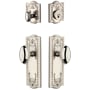 Grandeur Parthenon Solid Brass Single Cylinder Keyed Entry Knobset and Deadbolt Combo Pack with Eden Prairie Knob and 2-3/8" Backset Polished Nickel