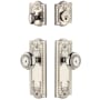 Grandeur Parthenon Solid Brass Single Cylinder Keyed Entry Knobset and Deadbolt Combo Pack with Parthenon Knob and 2-3/8" Backset Polished Nickel