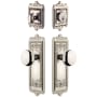 Grandeur Windsor Solid Brass Single Cylinder Keyed Entry Knobset and Deadbolt Combo Pack with Fifth Avenue Knob and 2-3/8" Backset Polished Nickel