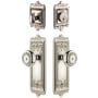 Grandeur Windsor Solid Brass Single Cylinder Keyed Entry Knobset and Deadbolt Combo Pack with Parthenon Knob and 2-3/8" Backset Polished Nickel