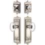 Grandeur Windsor Solid Brass Single Cylinder Keyed Entry Knobset and Deadbolt Combo Pack with Provence Crystal Knob and 2-3/8" Backset Polished Nickel