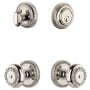 Grandeur Newport Solid Brass Single Cylinder Keyed Entry Knobset and Deadbolt Combo Pack with Parthenon Knob and 2-3/8" Backset Polished Nickel