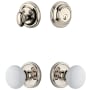 Grandeur Georgetown Solid Brass Single Cylinder Keyed Entry Knobset and Deadbolt Combo Pack with Hyde Park Knob and 2-3/8" Backset Polished Nickel