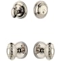 Grandeur Georgetown Solid Brass Single Cylinder Keyed Entry Knobset and Deadbolt Combo Pack with Grande Victorian Knob and 2-3/8" Backset Polished Nickel