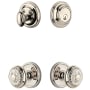 Grandeur Georgetown Solid Brass Single Cylinder Keyed Entry Knobset and Deadbolt Combo Pack with Windsor Knob and 2-3/8" Backset Polished Nickel
