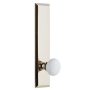 Grandeur Fifth Avenue Solid Brass Tall Plate Passage Door Knob Set with Hyde Park Knob and 2-3/8" Backset Polished Nickel