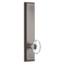 Grandeur Fifth Avenue Solid Brass Tall Plate Passage Door Knob Set with Provence Crystal Knob and 2-3/8" Backset Antique Pewter