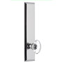 Grandeur Fifth Avenue Solid Brass Tall Plate Passage Door Knob Set with Provence Crystal Knob and 2-3/8" Backset Bright Chrome