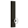Grandeur Fifth Avenue Solid Brass Tall Plate Passage Door Knob Set with Provence Crystal Knob and 2-3/8" Backset Timeless Bronze
