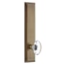 Grandeur Fifth Avenue Solid Brass Tall Plate Passage Door Knob Set with Provence Crystal Knob and 2-3/8" Backset Vintage Brass