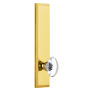 Grandeur Fifth Avenue Solid Brass Tall Plate Passage Door Knob Set with Provence Crystal Knob and 2-3/8" Backset Lifetime Brass