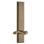 Grandeur Fifth Avenue Solid Brass Tall Plate Left Handed Single Dummy Door Lever with Portofino Lever Vintage Brass