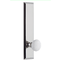 Grandeur Fifth Avenue Solid Brass Tall Plate Single Dummy Door Knob with Hyde Park Knob Bright Chrome
