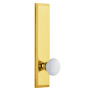 Grandeur Fifth Avenue Solid Brass Tall Plate Single Dummy Door Knob with Hyde Park Knob Lifetime Brass