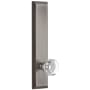 Grandeur Fifth Avenue Solid Brass Rose Tall Plate Single Dummy Door Knob with Chambord Crystal Knob Antique Pewter