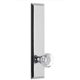 Grandeur Fifth Avenue Solid Brass Rose Tall Plate Single Dummy Door Knob with Chambord Crystal Knob Bright Chrome