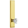 Grandeur Fifth Avenue Solid Brass Rose Tall Plate Single Dummy Door Knob with Chambord Crystal Knob Polished Brass