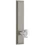 Grandeur Fifth Avenue Solid Brass Rose Tall Plate Single Dummy Door Knob with Chambord Crystal Knob Satin Nickel