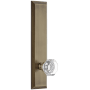 Grandeur Fifth Avenue Solid Brass Rose Tall Plate Single Dummy Door Knob with Chambord Crystal Knob Vintage Brass