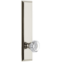 Grandeur Fifth Avenue Solid Brass Rose Tall Plate Single Dummy Door Knob with Chambord Crystal Knob Polished Nickel