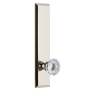 Grandeur Fifth Avenue Solid Brass Tall Plate Single Dummy Door Knob with Fontainebleau Crystal Knob Polished Nickel