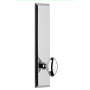 Grandeur Fifth Avenue Solid Brass Tall Plate Right Handed Privacy Door Knob Set with Eden Prairie Knob and 2-3/8" Backset Bright Chrome