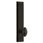 Grandeur Fifth Avenue Solid Brass Tall Plate Right Handed Privacy Door Knob Set with Eden Prairie Knob and 2-3/8" Backset Timeless Bronze